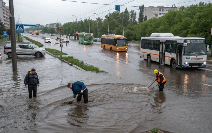 Дожди затопили Барнаул: ограничено движение транспорта