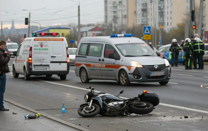 В Челябинске мотоциклист пострадал в ДТП с Peugeot на улице Кашириных