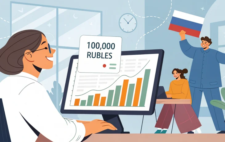 Средняя зарплата в России достигла 100 тысяч рублей