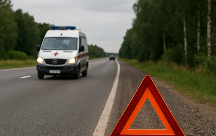 Два большегруза столкнулись и загорелись в Омской области