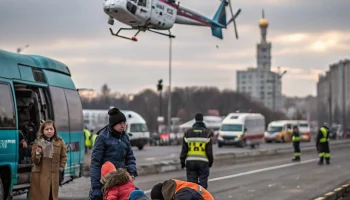 Вертолет санавиации прибыл на место ДТП с автобусом в Москве, пострадали дети и взрослые