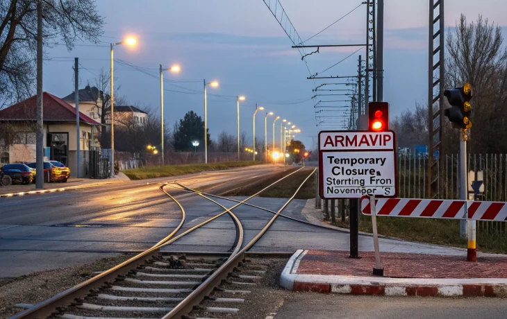 В Армавире временно перекроют железнодорожный переезд на два дня в начале ноября