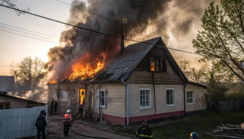 В Горячем Ключе пожарные быстро потушили огонь в частном доме на улице Вишневой