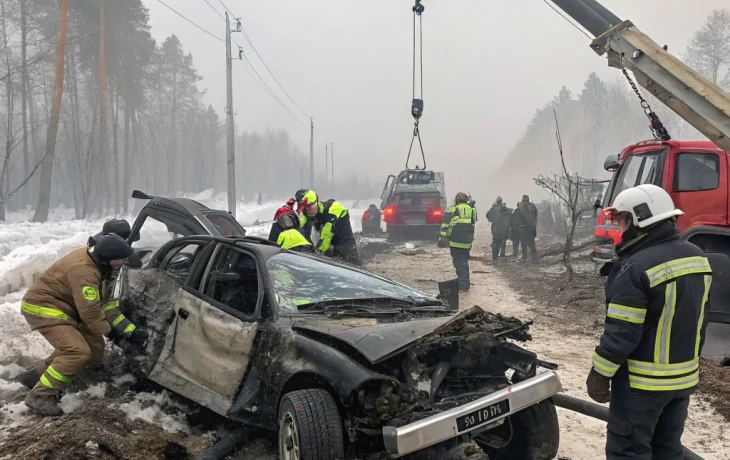 Смертельная авария под Волховом: спасатели вырезали водителя из искорёженной машины