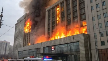 Пожар в бизнес-центре у метро &laquo;Дубровка&raquo; в Москве: густой дым, огонь и эвакуация сотрудников
