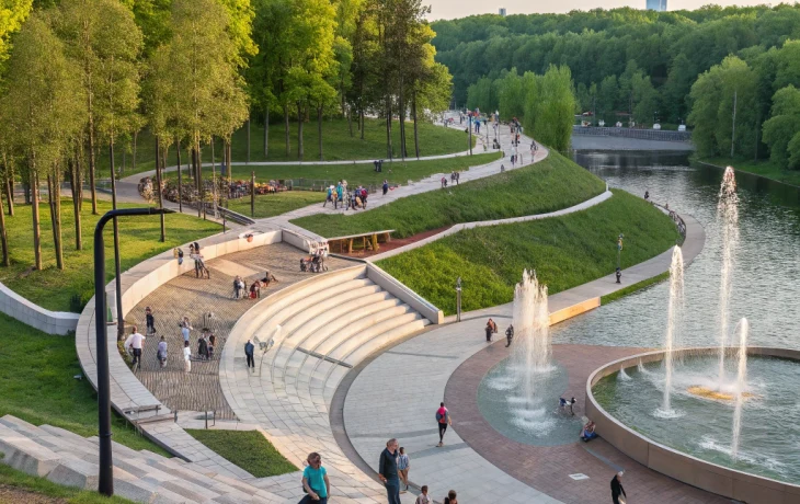 В парке &laquo;Краснодар&raquo; открылся уникальный водный амфитеатр для прогулок и отдыха