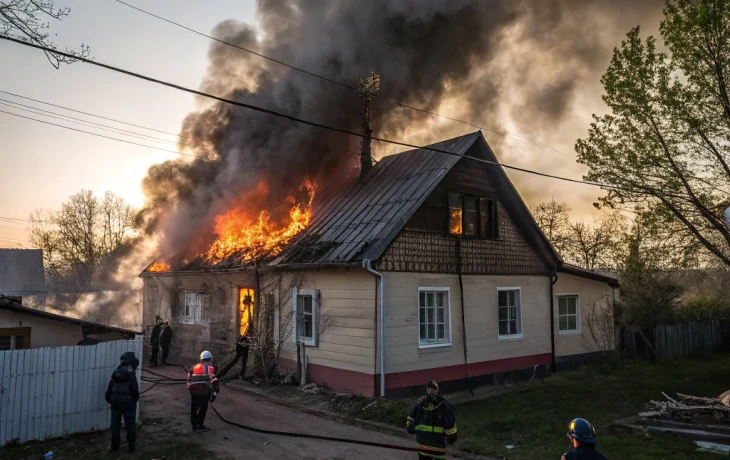 В Горячем Ключе пожарные быстро потушили огонь в частном доме на улице Вишневой