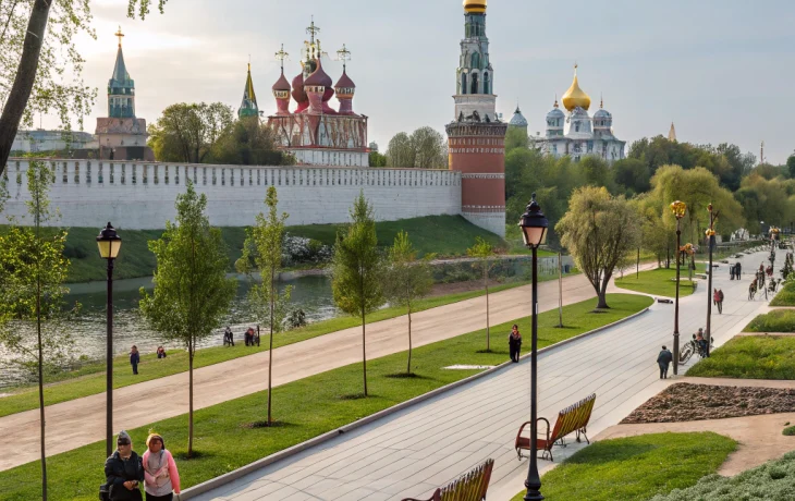 В Москве завершили ремонт Новодевичьей набережной и продолжают благоустройство Лужнецкой