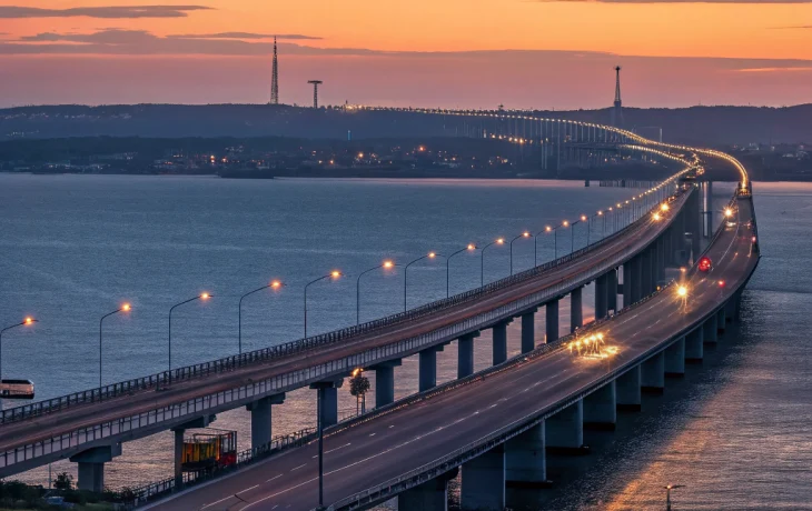 Движение по Крымскому мосту временно останавливали вечером