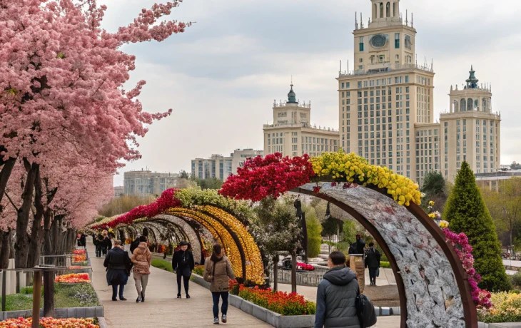 Фестиваль &laquo;Сады и цветы&raquo; раскрыл в Москве цветочные композиции и зеленые зоны ко Дню Победы