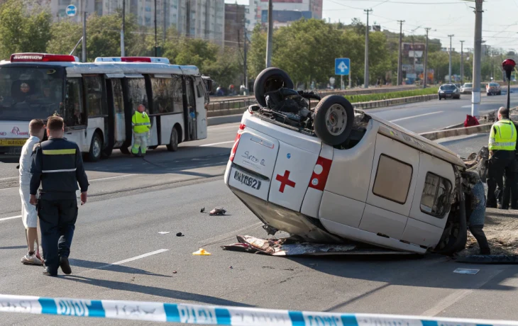ДТП в Уфе: столкновение медицинского УАЗа и автобуса унесло жизни двух сотрудников