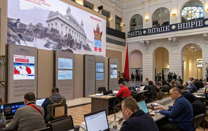 В Манеже открыли пресс-центр ко Дню Победы для иностранных журналистов